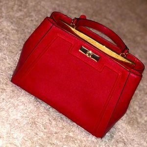 Vibrant red handbag